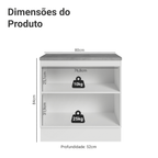 Balcão de Cozinha 80 cm 2 Portas Branco/Verde Vik Madesa