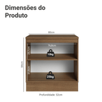 Balcão de Cozinha 80 cm 2 Portas Rustic/Azul Vik Madesa