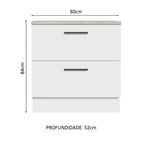 Balcão 80 cm 2 Gavetas Branco Agata Madesa