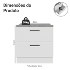 Balcão 80 cm 2 Gavetas Branco Agata Madesa