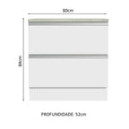 Balcão 80 cm 2 Gavetas Branco Glamy Madesa