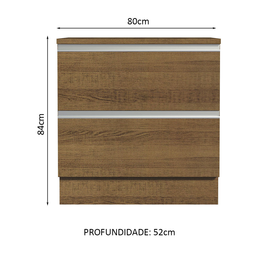 Balcão 80 cm 2 Gavetas Rustic Glamy Madesa