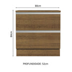 Balcão 80 cm 2 Gavetas Rustic Glamy Madesa