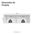 Armário Aéreo 100 cm 1 Porta Basculante Branco Vik Madesa