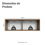 Armário Aéreo 100 cm 1 Porta Basculante Rustic/Branco Agata Madesa