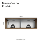 Armário Aéreo 100 cm 1 Porta Basculante Rustic/Cinza Lux Madesa