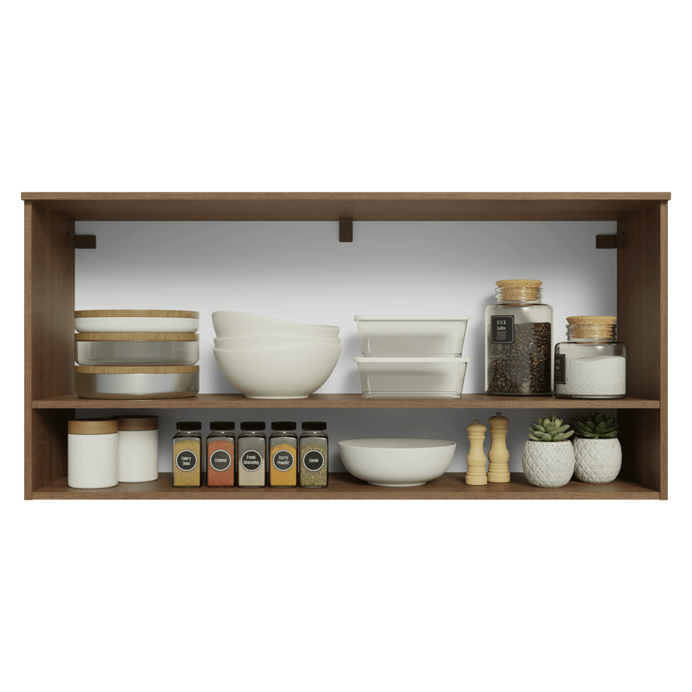 Armário Aéreo 105 cm 1 Porta Basculante Rustic/Branco Lille Madesa