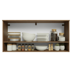 Armário Aéreo 105 cm 1 Porta Basculante Rustic/Branco Lille Madesa