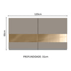 Armário Aéreo Madesa Glamy 120 cm 2 Portas com Vidro Rustic/Crema
