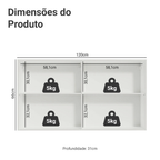 Armário Aéreo Madesa Reims 120 cm 2 Portas Branco