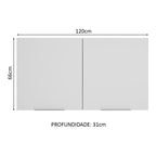 Armário Aéreo Madesa Stella 120 cm 2 Portas Branco