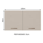 Armário Aéreo 120 cm 2 Portas Branco/Crema Agata Madesa