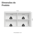 Armário Aéreo 120 cm 2 Portas Branco/Crema Vik Madesa