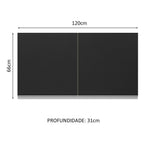 Armário Aéreo 100% MDF 120 cm 2 Portas Branco/Preto Acordes Madesa