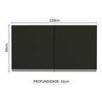 Armário Aéreo Madesa Glamy 120 cm 2 Portas Rustic/Preto
