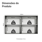 Armário Aéreo Madesa Reims 120 cm 2 Portas Preto