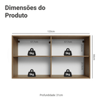 Armário Aéreo 120 cm 2 Portas Rustic/Cinza Vik Madesa