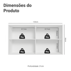 Armário Aéreo 120 cm 2 Portas Branco/Verde Vik Madesa