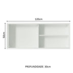 Armário Aéreo Madesa Acordes 100% MDF 2 Portas de Correr de Vidro Branco
