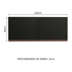 Armário Aéreo de Cozinha Madesa Reims 120 x 50 cm 2 Portas Preto