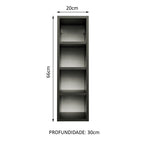 Adega 20 cm 4 Nichos Preto Madesa