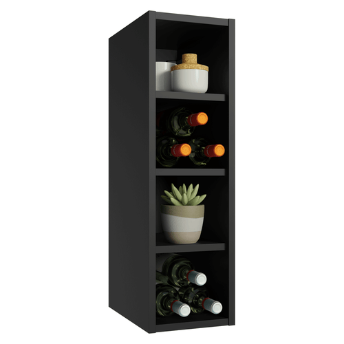 Adega 20 cm 4 Nichos Preto Madesa