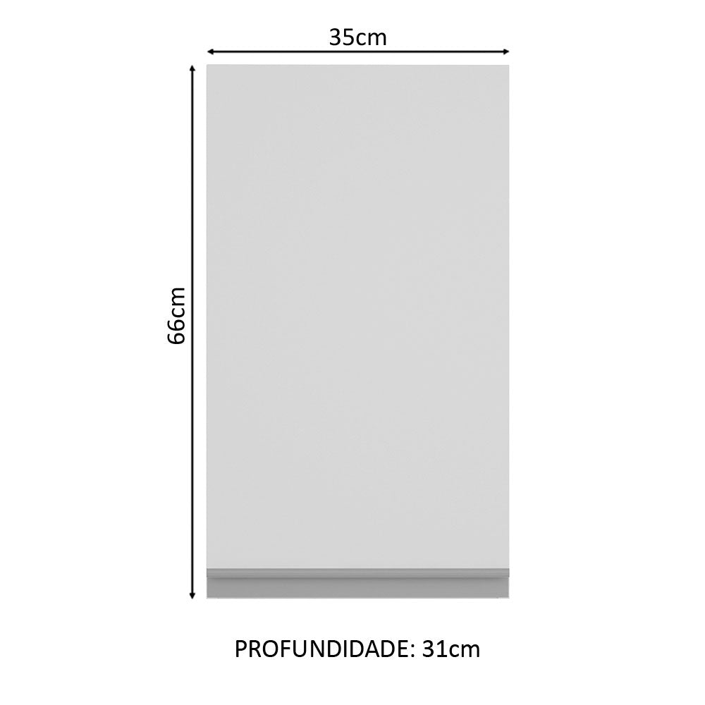 Armário Aéreo Madesa Glamy 35 cm 1 Porta Branco