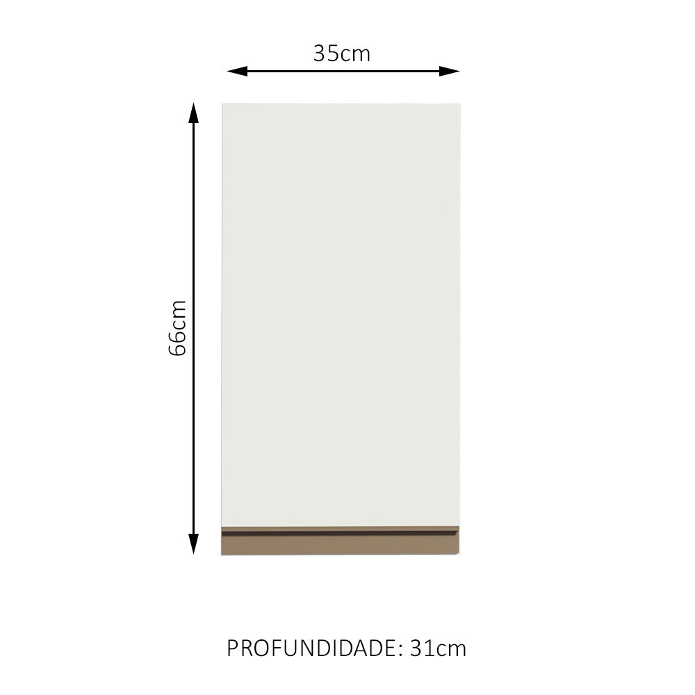 Armário Aéreo Madesa Reims 35 cm 1 Porta Branco