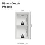 Armário Aéreo 35 cm 1 Porta Branco/Crema Vik Madesa