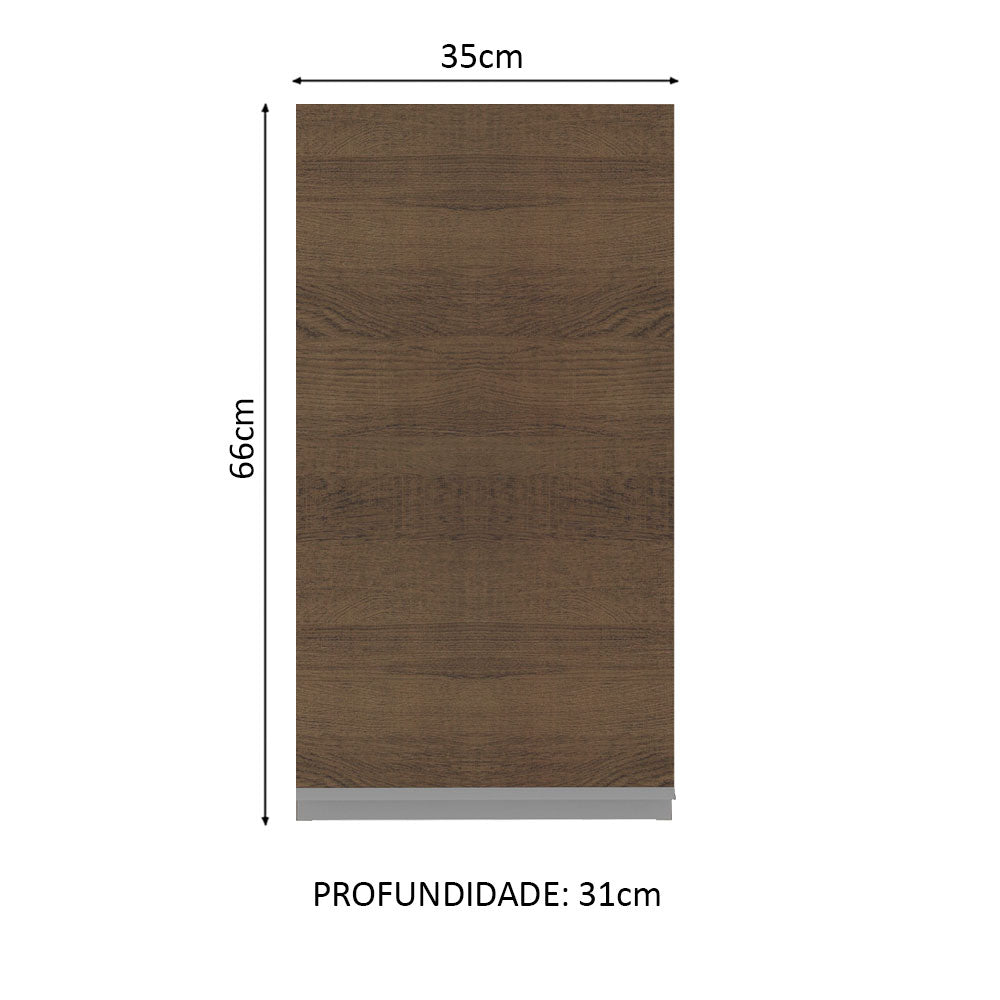 Armário Aéreo Madesa Glamy 35 cm 1 Porta Rustic