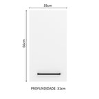 Armário Aéreo Madesa Agata 35 cm 1 Porta Rustic/Branco