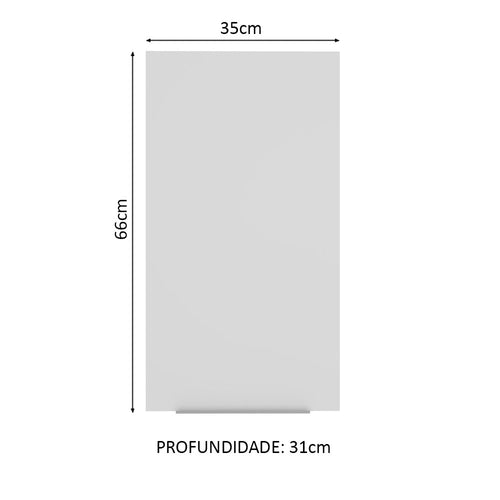 Armário Aéreo Madesa Stella 35 cm 1 Porta Rustic/Branco