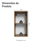 Armário Aéreo 35 cm 1 Porta Rustic/Branco Vik Madesa