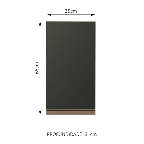 Armário Aéreo Madesa Reims 35 cm 1 Porta Preto