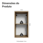 Armário Aéreo Madesa Lux 35 cm 1 Porta Rustic/Cinza