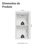 Armário Aéreo 35 cm 1 Porta Branco/Verde Vik Madesa