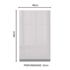 Armário Aéreo Madesa Acordes 100% MDF 40 cm 1 Porta Branco Brilho