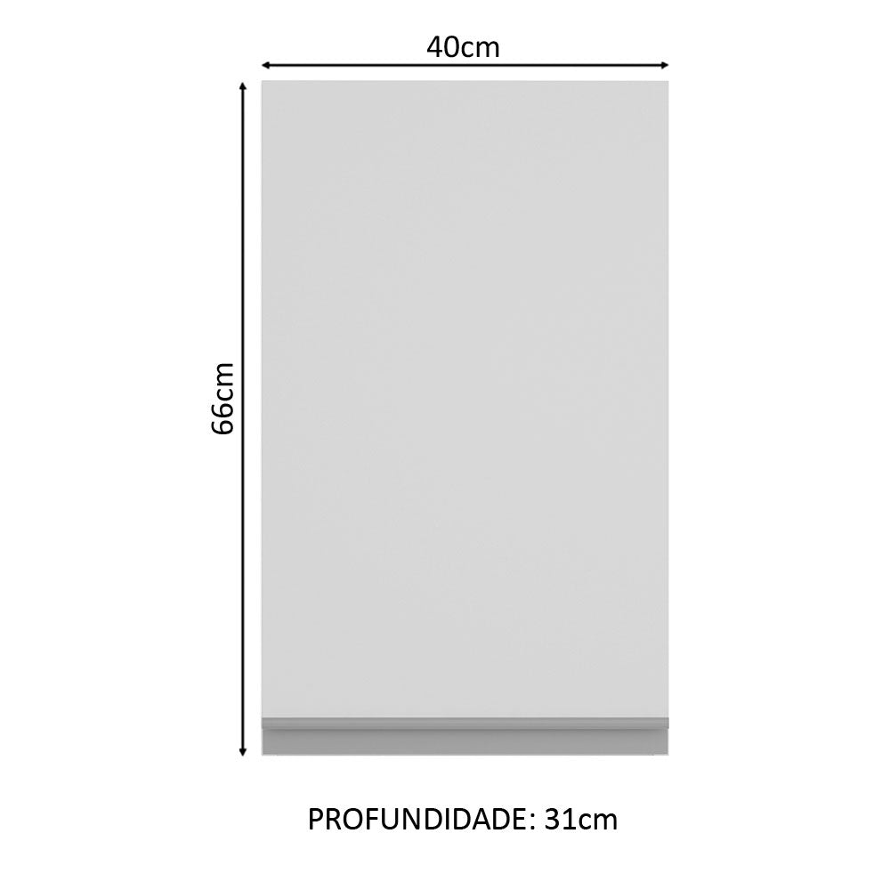 Armário Aéreo Madesa Glamy 40 cm 1 Porta Branco