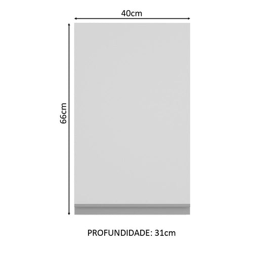 Armário Aéreo Madesa Glamy 40 cm 1 Porta Branco