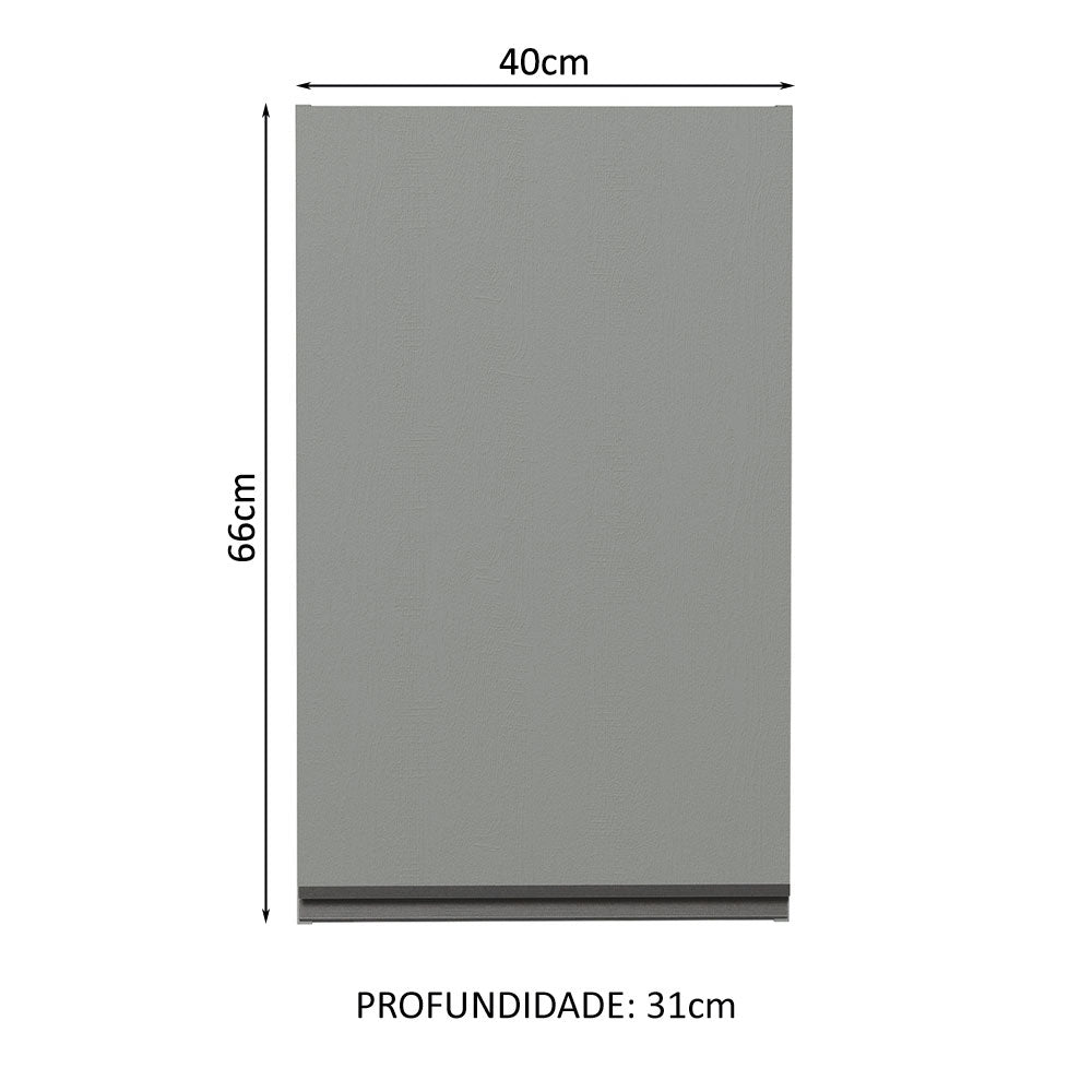Armário Aéreo 40 cm 1 Porta Cinza Nice Madesa