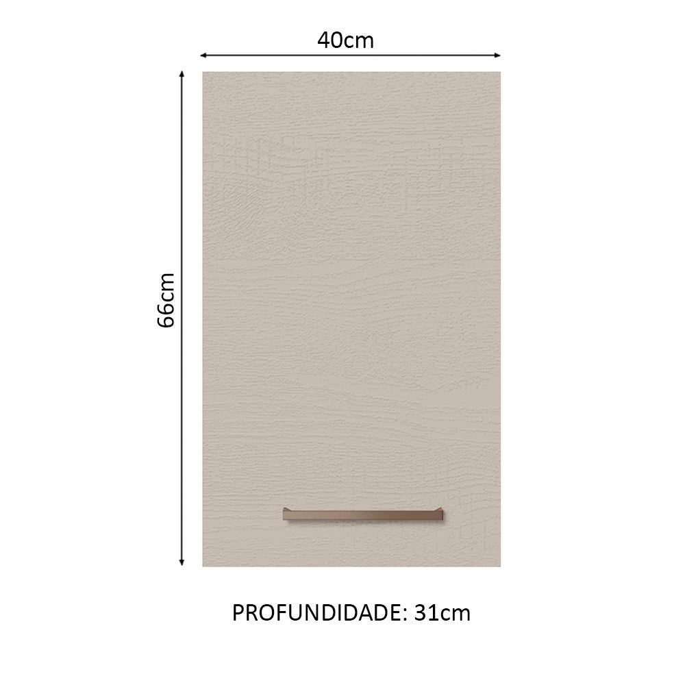 Armário Aéreo 40 cm 1 Porta Branco/Crema Agata Madesa