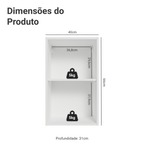 Armário Aéreo 40 cm 1 Porta Branco/Crema Vik Madesa