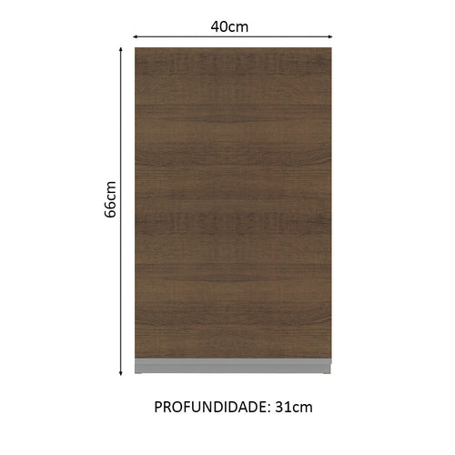Armário Aéreo Madesa Glamy 40 cm 1 Porta Rustic