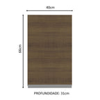 Armário Aéreo Madesa Acordes 100% MDF 40 cm 1 Porta Branco/Rustic