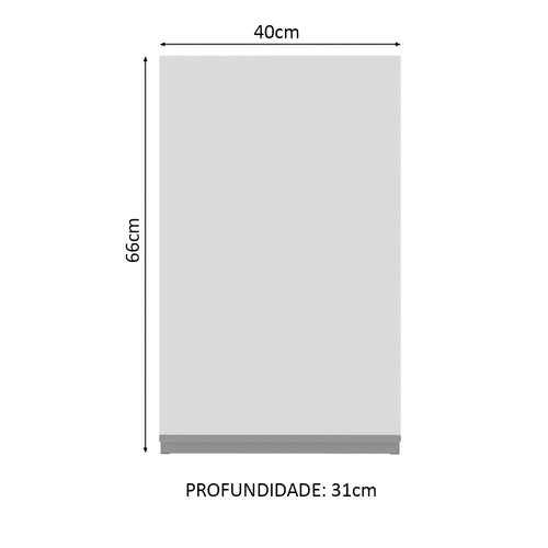 Armário Aéreo Madesa Glamy 40 cm 1 Porta Rustic/Branco