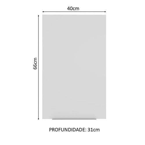 Armário Aéreo Madesa Stella 40 cm 1 Porta Rustic/Branco