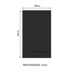 Armário Aéreo Madesa Agata 40 cm 1 Porta Branco/Preto