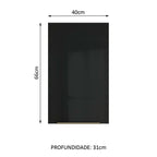 Armário Aéreo Madesa Lux 40 cm 1 Porta Branco/Preto