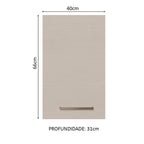 Armário Aéreo 40 cm 1 Porta Rustic/Crema Agata Madesa