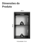 Armário Aéreo 40 cm 1 Porta Preto Nice Madesa